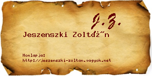 Jeszenszki Zoltán névjegykártya