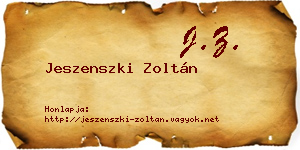 Jeszenszki Zoltán névjegykártya